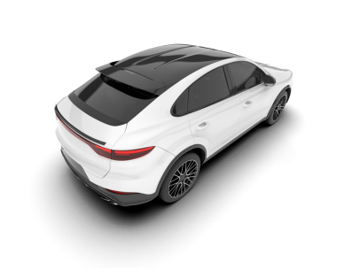 Beyaz arka planda modern lüks bir araba. 3d oluşturma