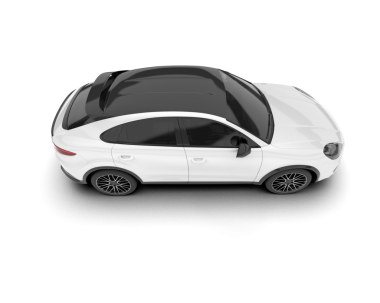 Gri arka planda izole edilmiş beyaz modern araba