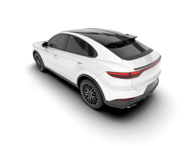 Gerçekçi beyaz araba. 3d oluşturma.