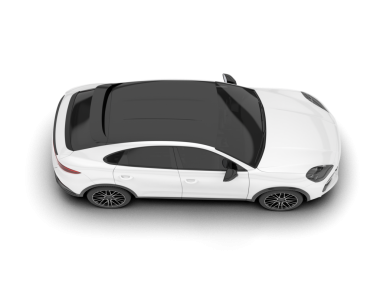 Beyaz arka manzaralı beyaz bir araba.