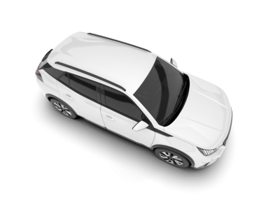 Gerçekçi beyaz araba. Beyaz üzerine izole edilmiş. 3 Boyutlu Hazırlama