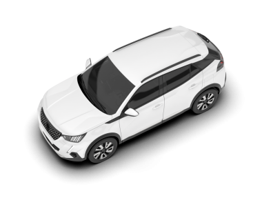 Gerçekçi bir SUV arabası. Ön manzara. 3D görüntüleme - illüstrasyon