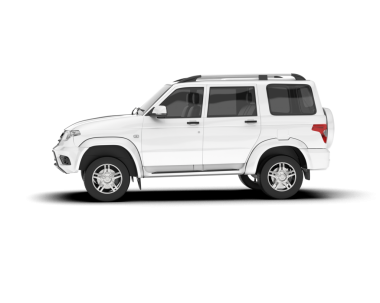 Beyaz arkaplanda beyaz SUV