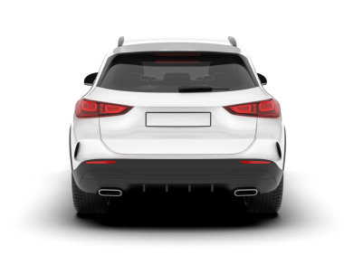 Araba beyaz arka planda izole edilmiş. Kesme yolu. Yukarıdan görünüm