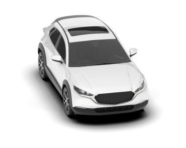 araba beyaz arkaplanda izole edildi