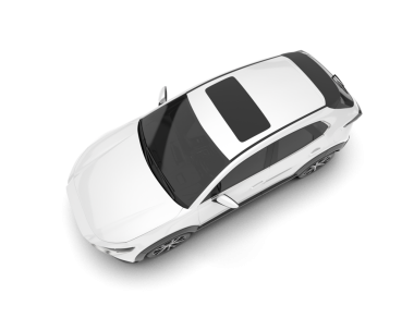 Beyaz arka planı olan beyaz araba