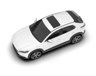 Siyah arka planı olan beyaz lüks bir araba. 3d oluşturma