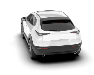 modern beyaz araba - arka görünüm - 3 boyutlu illüstrasyon