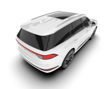 Beyaz arka planda bir araba. 3d illüstrasyon