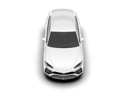 Beyaz arka planda beyaz lüks spor araba..