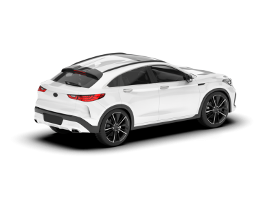 araba modern araba beyaz arka planda ön görünüm.