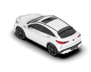 Beyaz arka planda modern lüks bir araba. 3d oluşturma