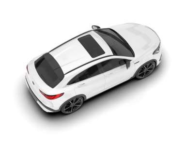 Arka planda bir araba. 3d illüstrasyon