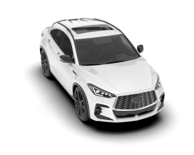 modern beyaz araba gri arka planda izole edildi