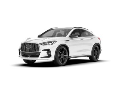 Araba modern araba beyaz arka planda izole edilmiş. 3D görüntüleme - ön görünüm