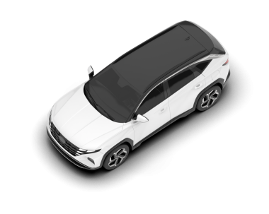 Beyaz arka planda izole edilmiş beyaz modern SUV arabası. 3d illüstrasyon