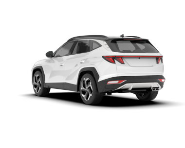 Modern SUV arabası beyazdan izole edilmiş. 3d oluşturma