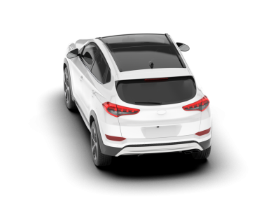 beyaz modern SUV beyaz arka planda, 3D görüntüleme