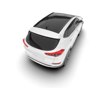 Beyaz arka planda modern bir araba. 3d oluşturma