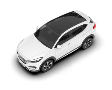 Gri arka planda gölgesi olan gerçekçi bir araba. vektör illüstrasyonu.