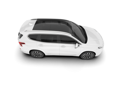 Beyaz arka planda izole edilmiş modern beyaz araba. 3d oluşturma