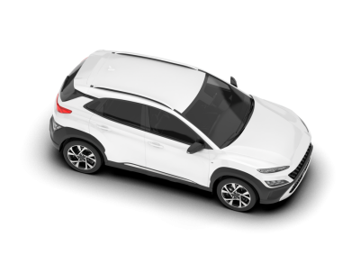 Beyaz arka planda izole edilmiş beyaz araba