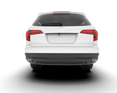 Modern araba geri görüşü. 3d oluşturma