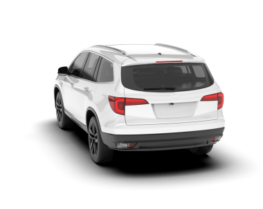 Arka planda izole edilmiş gerçekçi bir SUV aracı. 3D görüntüleme - illüstrasyon