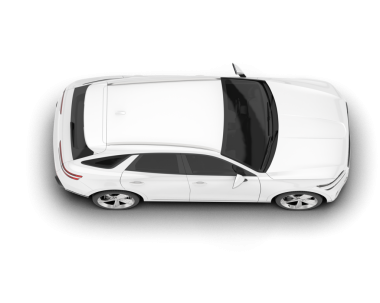 Uzun gölgeli modern gümüş bir araba. 3d oluşturma