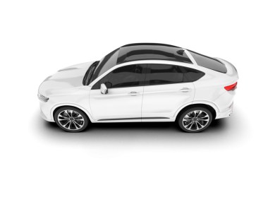 Beyaz bir arka planda beyaz araba