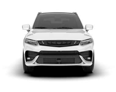 Beyaz arka planda izole edilmiş beyaz bir araba. 3d illüstrasyon