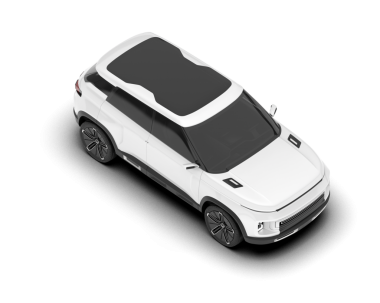 Beyaz bir arka planda izole edilmiş lüks bir SUV. 3d oluşturma