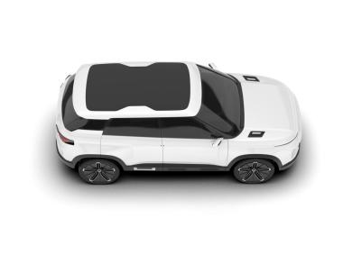 Gri arkaplanda beyaz modern SUv izole edildi