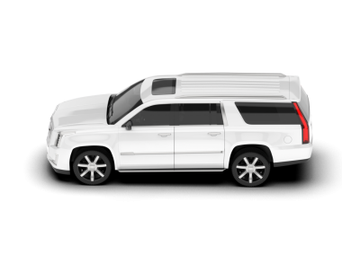 Siyah arkaplanda beyaz SUV minibüsü