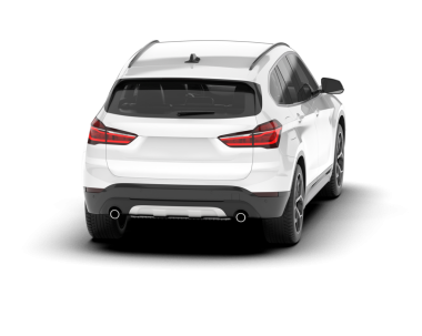 Geçmişi boş beyaz bir araba. 3d illüstrasyon