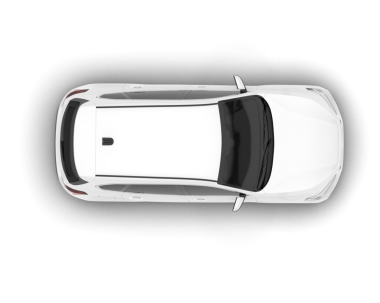 Beyaz arkaplanda izole edilmiş arabanın üst görünümü