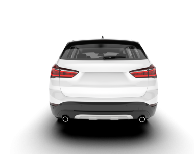 Gerçekçi bir SUV arabası. Ön manzara. 3D görüntüleme. resimleme