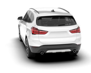 Arka planda izole edilmiş gerçekçi bir SUV aracı. 3D görüntüleme - illüstrasyon