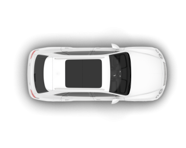 Beyaz arkaplanda izole edilmiş arabanın üst görünümü