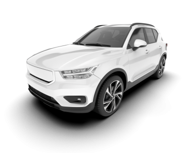 Beyaz arka planda modern bir araba. Ön manzara. yüksek çözünürlüklü 3d illüName