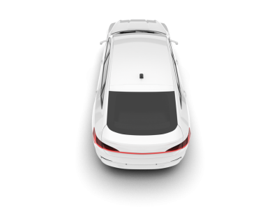 Beyaz arka planda izole edilmiş beyaz bir arabanın 3 boyutlu görüntüsü