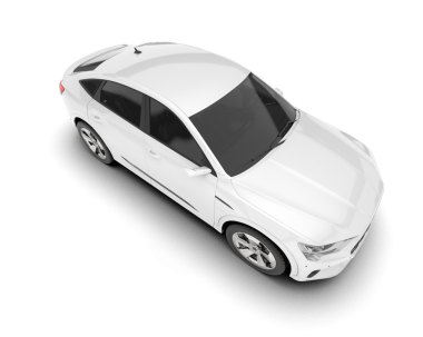 Modern araba beyaz arka planda izole edilmiş. 3d oluşturma