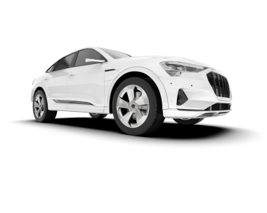 modern araba kırpma yolu ile beyaz arka planda izole ve yok.