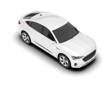 Modern araba. Beyaz arka planda izole edilmiş. 3 boyutlu illüstrasyon. izometrik görünüm.