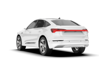 Beyaz arka planda modern bir araba. 3d illüstrasyon