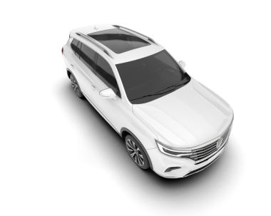 Beyaz arka planda modern lüks bir araba. 3d illüstrasyon