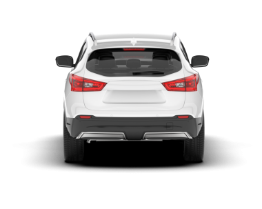 Siyah arka görüşlü beyaz SUV.