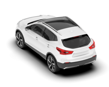 Beyaz arka planda beyaz lüks modern SUV