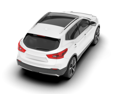 beyaz modern araba. Yan görünüş. Beyaz arka planda izole edilmiş. 3d oluşturma