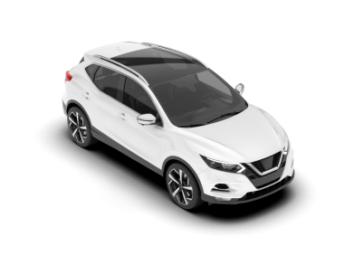 Siyah arka planda bir araba. Beyaz arka planı olan bir araba. 3d oluşturma